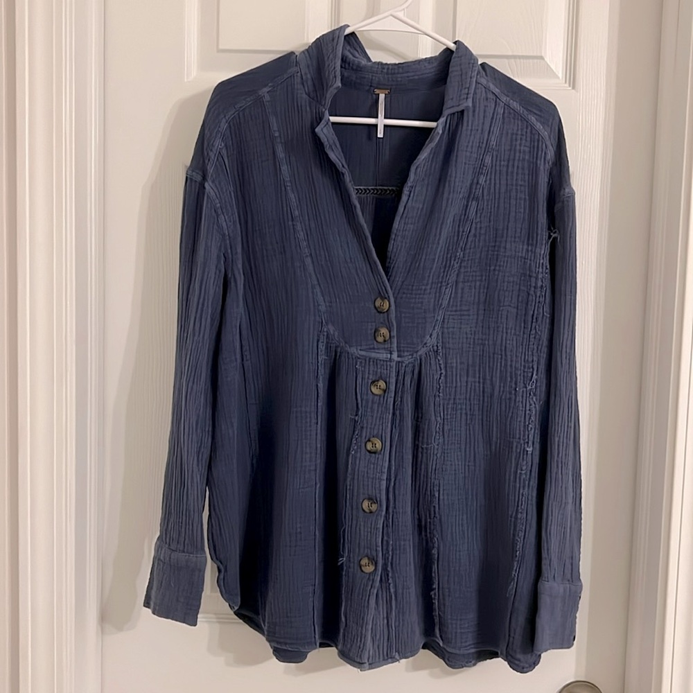 Free People - Long Sleeve Blue Tunic (S)